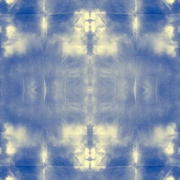 Sky Tie Dye Stripes Blauwe Herhalingsstrepen Indigo Artistieke Canva Witte — Stockfoto