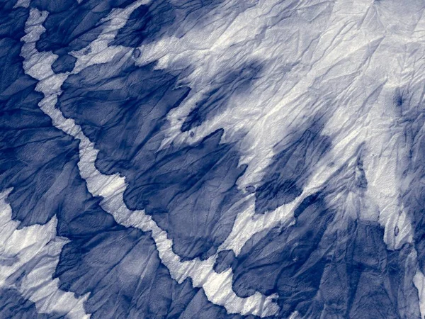 Indigo Tie Dye Textura Banner Arte Suja Azul Tinta Aquarela — Fotografia de Stock