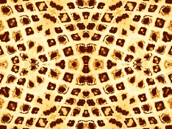 Gold Ethnic Seamless Tie Dye Design Brown Abstract Print Folk — Stock Photo, Image