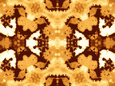 Ochre Geometric Süslemesi. Kravat boyası baskısı. Kahverengi soyut doku. Soyut Kova 'yı parlat. Hayvan yağı fırçası. Geleneksel Altın Boyalı. Pürüzlü fırça dokusu. Rustik Kirli Sanat Biçimi.