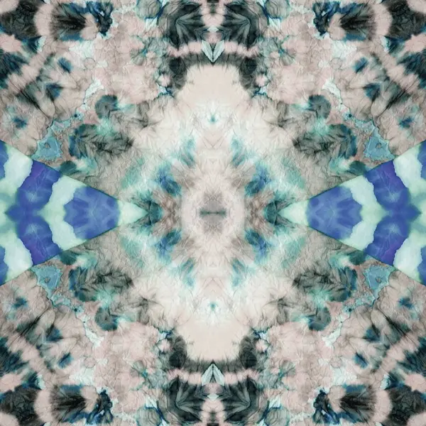 Groen Gewassen Stropdas Wit Geborsteld Textiel Cool Geometrische Naadloos Blauwe — Stockfoto