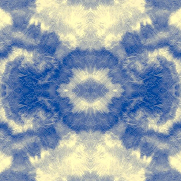 Navy Tie Dye Pattern Blur Ornamental Tile Indigo Dirty Art — Stockfoto
