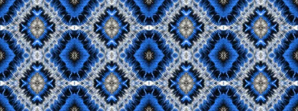 Blue Tie Dye Print Gray Brushed Texture Black Seamless Zigzag — стокове фото