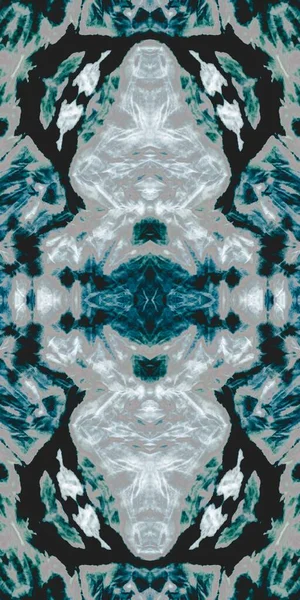 Azure Washed Tie Dye Coolt Geometriskt Motiv Svart Ljus Konstnärlig — Stockfoto