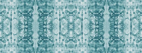 Cyan Tie Dye Pattern Blue Brushed Material Bright Tribal Seamless — стокове фото
