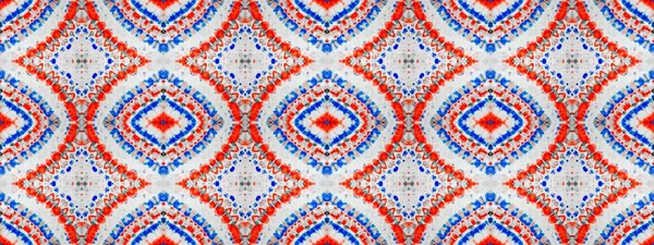 Têxtil Escovado Azul Telha Ornamental Vermelha Banner Arte Suja Branca — Fotografia de Stock