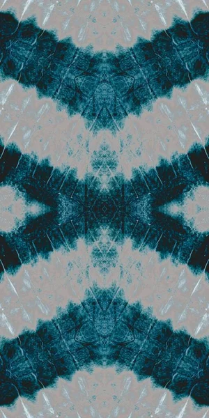 Nocny Farbowany Art Batik Fajna Ornament Szewrona Azure Cold Dyed — Zdjęcie stockowe
