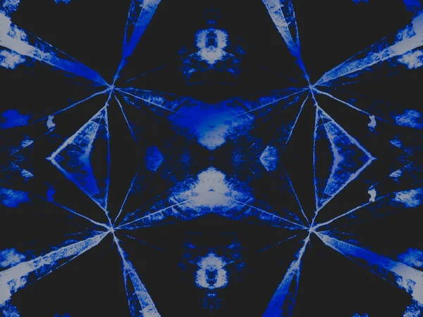 夜间艺术家Tie Dye 古老的几何图形 Denim Frost Grunge黑暗酷抽象模式 粗野的自然艺术风格 靛青墨水运动 海军墨水画 黑色纹理帆布 — 图库照片