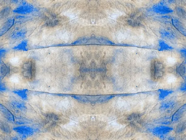 Kék Absztrakt Spot Stripe Bohemian Rajzolt Splotch Tinta Színes Zökkenőmentes — Stock Fotó