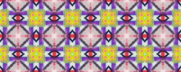 Indonesian Geometric Batik Tile Colored Portuguese Mosaic Print Colored Floral — Fotografia de Stock