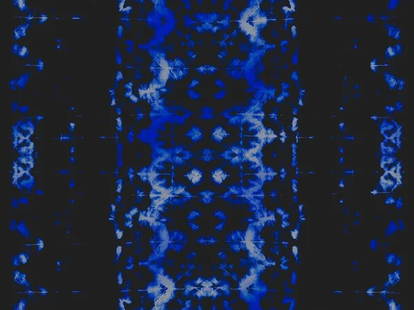 ナイト バティック スター エンドレス タイル 黒い雪の粒の暗闇 ブルー抽象アクエラレル 現代アートの空間 冬のスタイリッシュな質感 金のブラッシュスペース — ストック写真