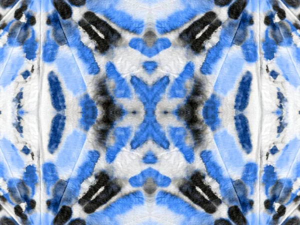 Grijze Stippen Patroon Dot Blue Color Shibori Blob Lijn Tie — Stockfoto