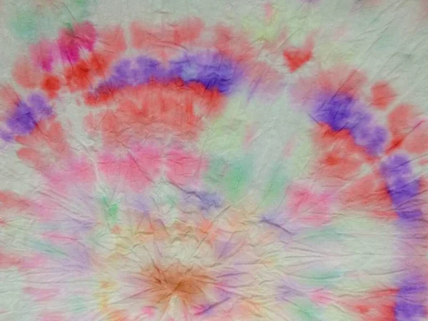 Bind Dye Swirl Vast Tie Dye Shirt Ronde Kleurrijke Batik — Stockfoto