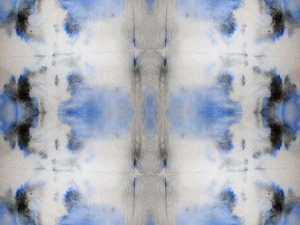 Grijze Abstracte Vlek Blauwe Tie Dye Stroke Inkt Aquarel Shibori — Stockfoto