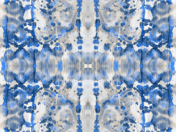 Blauw Abstract Teken Etnische Boheemse Streep Textuur Gray Tie Dye — Stockfoto
