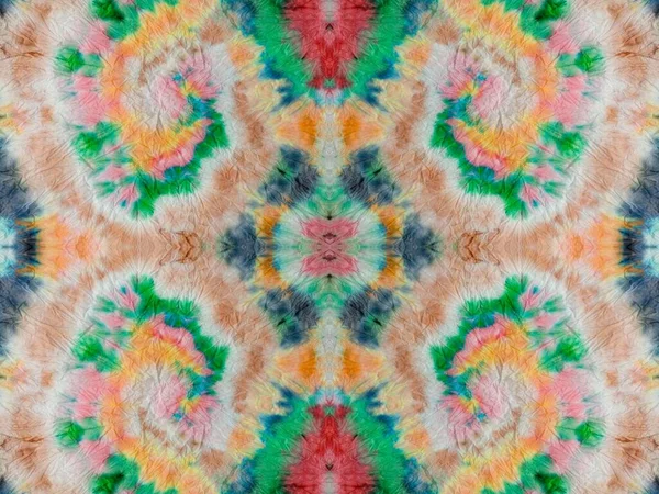 Art Multi Color Shibori Spot Geo Colorful Abstract Print Wash — Foto Stock