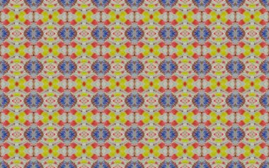 Watercolor Geometric Pattern Print. Colored Aquarelle Ethnic Ikat. Floral Batik Boho. Tribal Ornament Design. Arabic Geometric Flower Floor. Indian Rustic Geo Pattern. Colored Ethnic Tile.