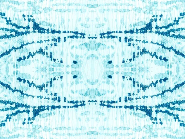 明亮的波希米亚白色图案 艺术之光刷 Aqua无缝点 墨水水彩画色彩斑斓 湿法创意抽象造型 Teal Tie Dye Effect 领带染料手感摘要 — 图库照片