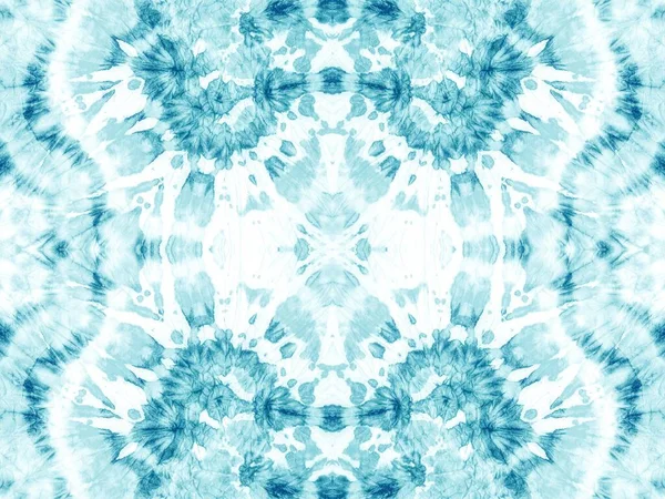 Blue Tie Dye Repetir Teal Abstract Mark Padrão Hortelã Geo — Fotografia de Stock