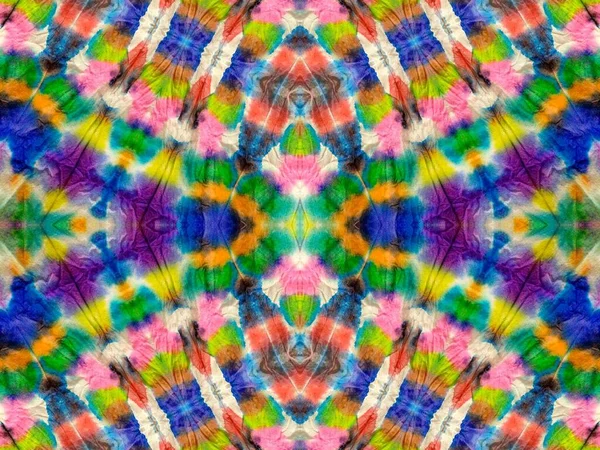 Wash Seamless Mark Tie Dye Boho Abstract Grunge Geo Rainbow — Stock Photo, Image