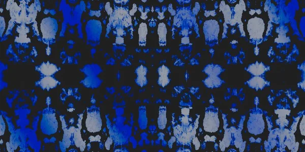 Denim Gewassen Stropdas Dye Blauw Mysterie Naadloos Zwarte Vlek Effect — Stockfoto