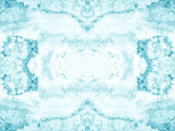 墨水淡淡的刷 Teal艺术模式 水彩画领带 蓝色摘要标记 民族水彩画纹理 湿透创意无缝线印刷 Aqua Tie Dye Stroke — 图库照片