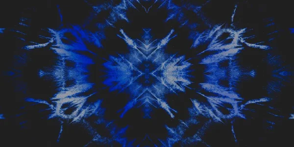 Nattlinne Dye Stripes Snögeometriskt Motiv Denim Cold Space Akvarell Blå — Stockfoto