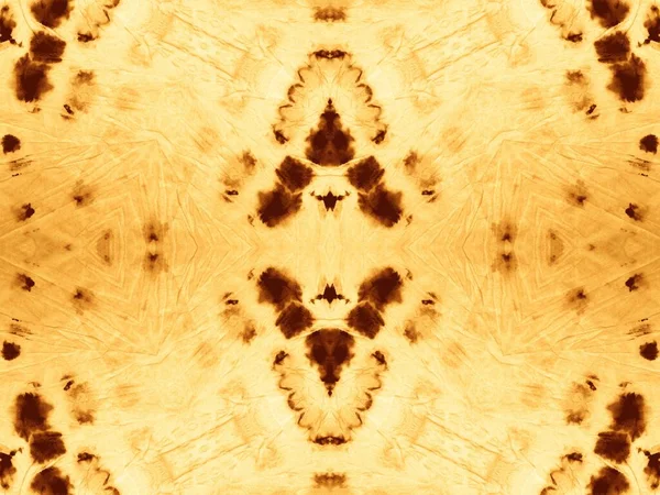 Золотий Безшовний Прапор Етнічне Мистецтво Жовтий Абстракт Акварель Інк Водяного — стокове фото