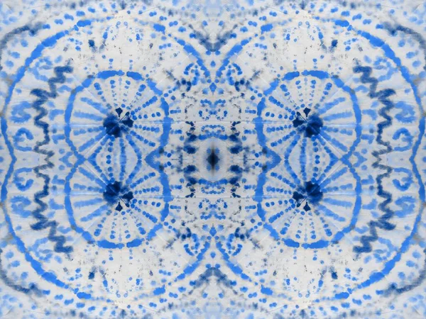 Чорнило Квіткової Форми Синя Абстрактна Пляма Етнічна Концепція Кольору Акварелі — стокове фото