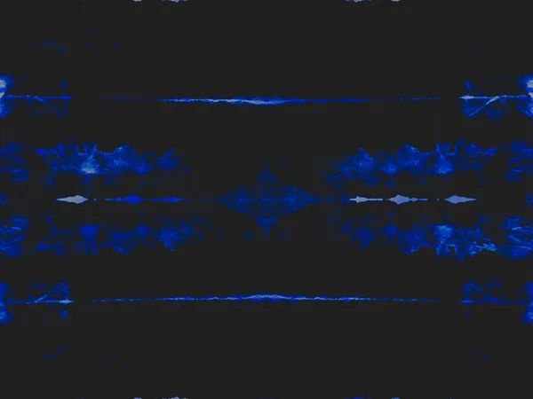 Black Tie Dye Batik Carrelage Kaléidoscope Bleu Tache Denim Grunge — Photo