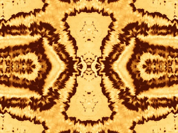 Ochre Geometric Tile Artistik Kravat Boyası Kahverengi Soyut Yazıcı Bokeh — Stok fotoğraf