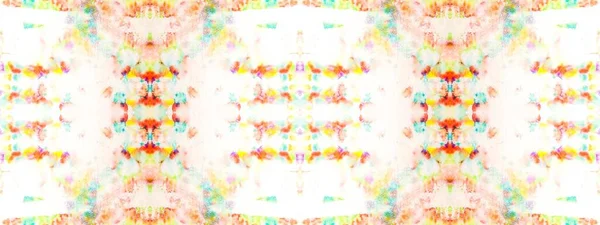 Inktkleur Vlek Tie Dye Boho Abstracte Beroerte Line Rainbow Effect — Stockfoto