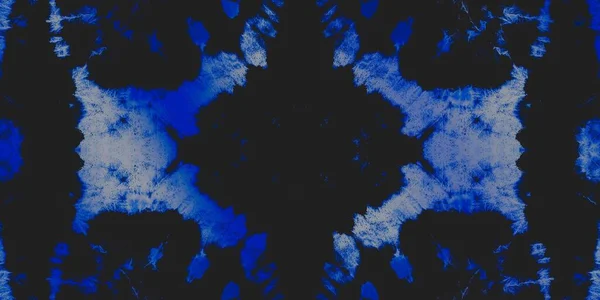 Tissu Teint Denim Art Carrelage Géométrique Bleu Black Light Artistic — Photo