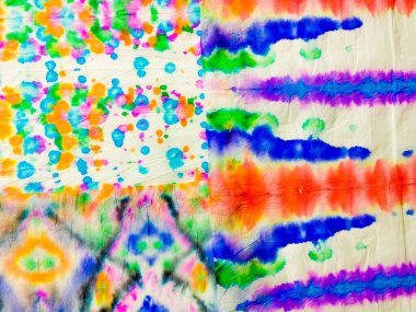 Boyalı Çizgi Gradyan Patchwork. Tye Dip Doku. Çoklu Renkli Çiçek Ombre Tasarımı. Kırmızı çizgili suluboya deseni. Boya desenli gri kravat desenli çiçekli yama. Mavi Etnik İkat dokusu.