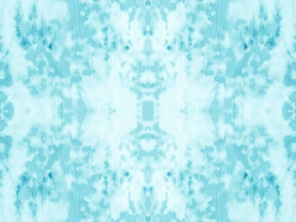 Islak Aquamarine Shibori Blot Nokta Renk Fırçası Nane Soyut Şareti — Stok fotoğraf