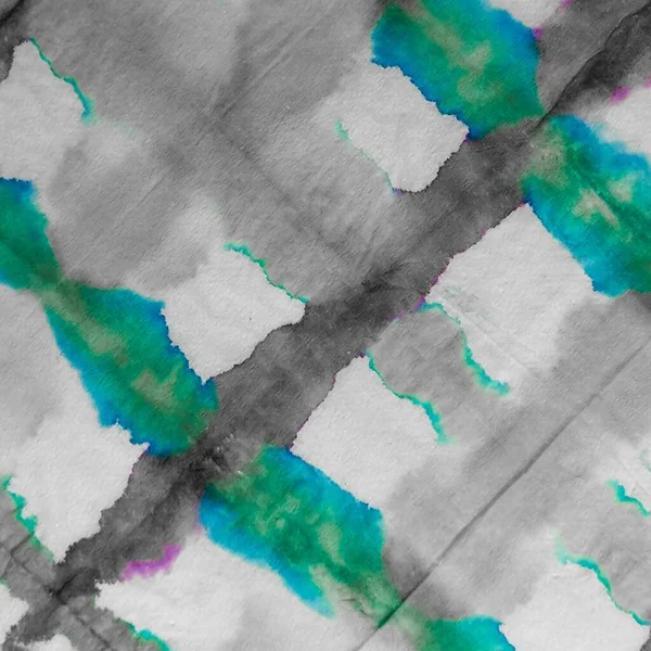 Döntetlen Zöld Absztrakt Akvarell Tye Festék Mártás Textúra Nyakkendőcsík Kék — Stock Fotó