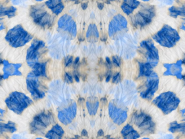 Blauwe Abstracte Vlek Bind Dye Hand Naadloze Bloem Inkt Geometrische — Stockfoto