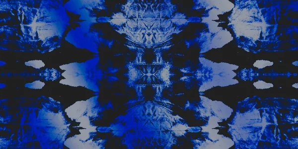 Night Dyed Art Batik Blauwe Eindeloze Chevron White Space Dirty — Stockfoto