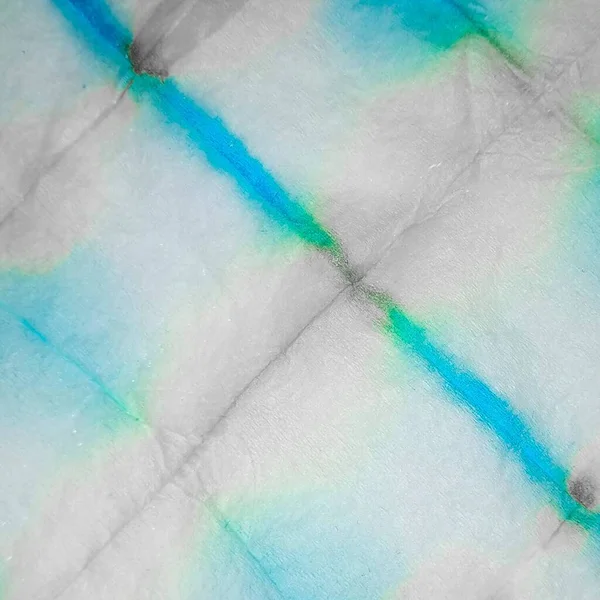 Tie Dye Verde Abstrato Aquarela Textura Ikat Luz Azul Tie — Fotografia de Stock