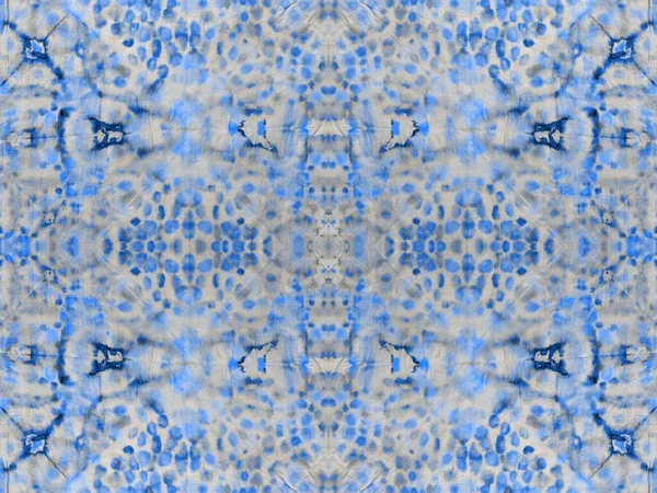 Niebieska Plama Bez Szwu Tekstura Tuszu Kwiatowy Geometryczny Rozprysk Kolorów — Zdjęcie stockowe