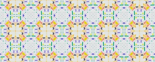 Abstract Geometric Flower Boho Ethnic Pattern Tile Colored Floral Print — Fotografia de Stock