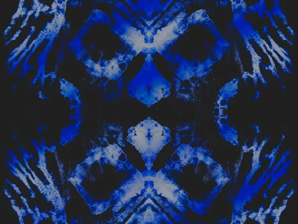 Night Tie Dye Design Inglês Azulejo Caleidoscópio Azul Denim Space — Fotografia de Stock