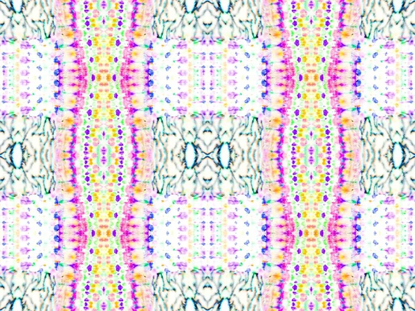 Subtle Watercolor White Splotch Geo Rainbow Seamless Patch Tie Dye — Stock Photo, Image