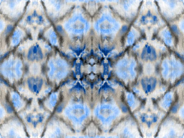 Blue Abstract Spot Ethnic Bohemian Drawn Texture Wet Creative Seamless — Zdjęcie stockowe