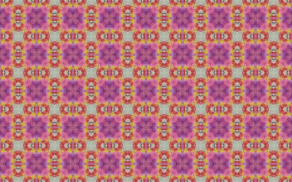 Moroccan Geometric Pattern Tile Floral Flower Boho Colored Ethnic Floor — Stockfoto