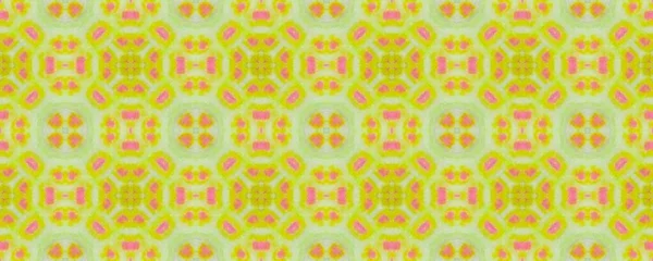 Watercolor Geometric Flower Boho Vintage Quatrefoil Design Tribal Geometric Pattern — Fotografia de Stock