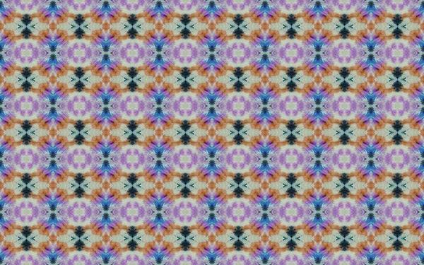 モロッコ幾何学的な花の床 民族模様プリント インドネシア色の花のタイル 花色のボホ ヴィンテージ クアトレフォイル バティック インドの幾何学的バティックタイル 装飾モザイク Boho — ストック写真