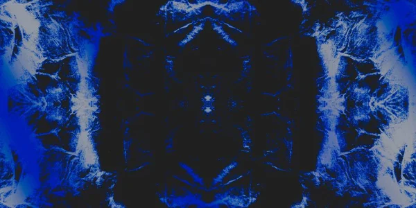 Denim Geverfd Stof Inkt Blauwe Herhalingsstrepen Witte Bobbie Effect Grunge — Stockfoto