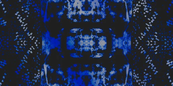 Zwart Stof Ontwerp Blauwe Geometrische Tegel Night Space Dirty Art — Stockfoto