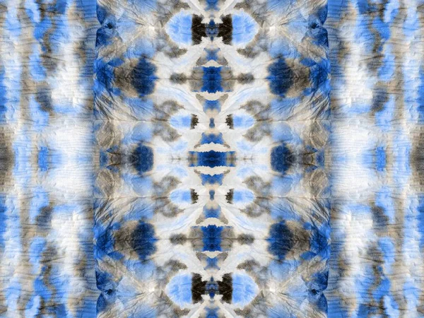 Grijs Abstract Teken Blauw Kunstpatroon Tie Dye Wash Naadloze Stroke — Stockfoto